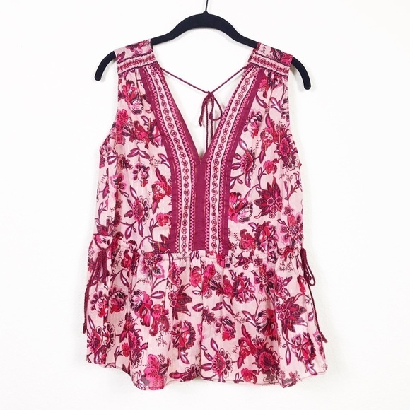 NWT Kate Spade Broome Street Pink Conch V-Neck Paisley Blossom Tank Top Size XS - Picture 5 of 13